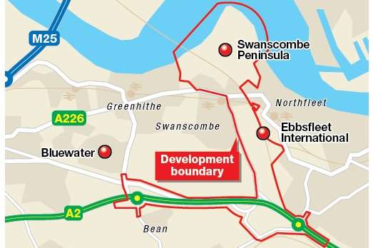 The boundaries of the London Paramount Entertainment Resort