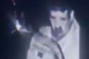 CCTV captured a man smearing faeces on Saint Smokeys BBQ House's window in Canterbury. Picture: Saint Smokeys