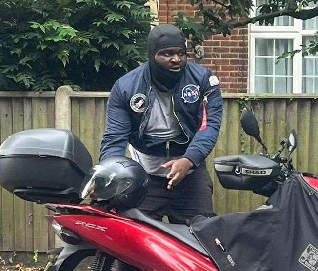 The moped rider alleged to have attacked a soldier in Sally Court Gardens near Brompton Barracks has been pictured