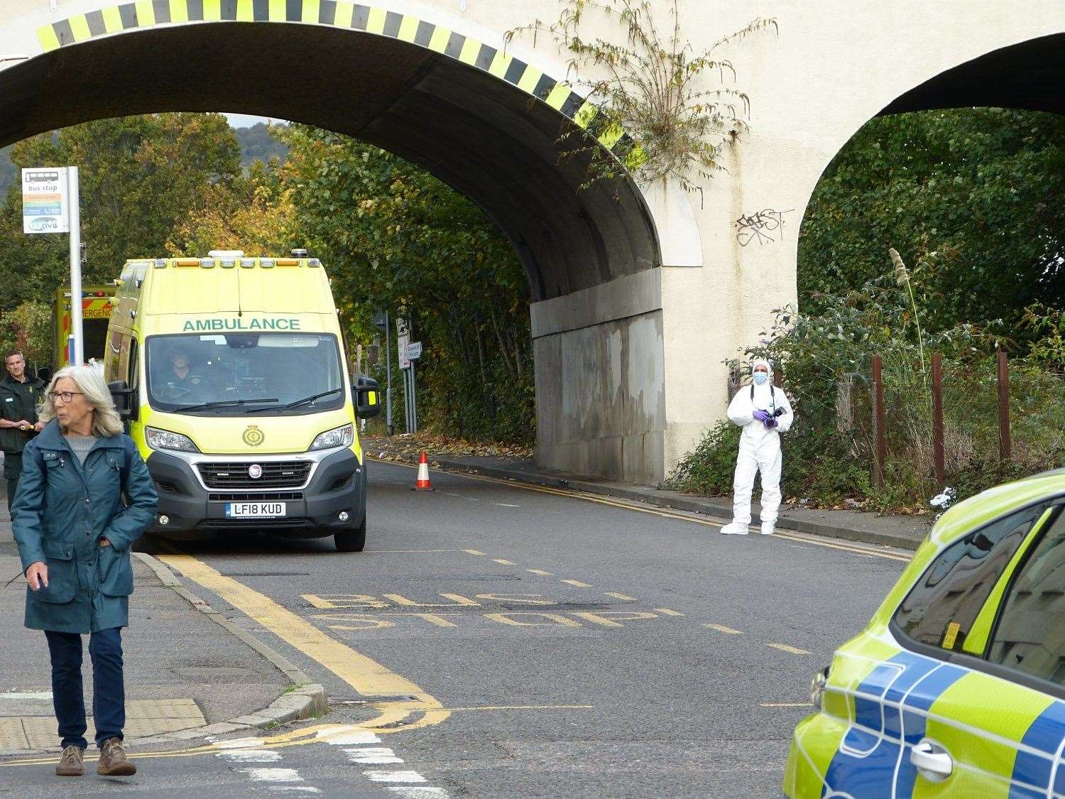 Police, ambulance and forensic units descended on London Place. Photo: Socialist Party, Folkestone and Hythe