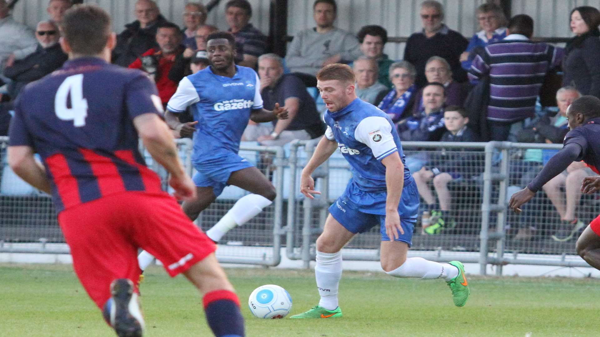 Alex Osborn in action against Hampton & Richmond before his substitution Picture: Don Walker