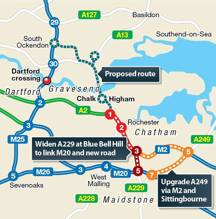 The proposed route of the crossing