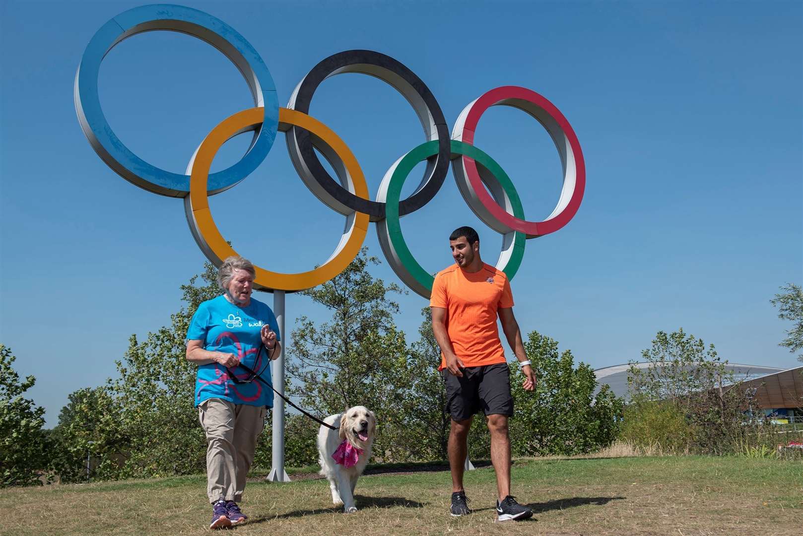 Sprinter Adam Gemili and carer Christine Seddon took part in a Alzheimer's Society memory walk. Picture: Alzheimer's Society