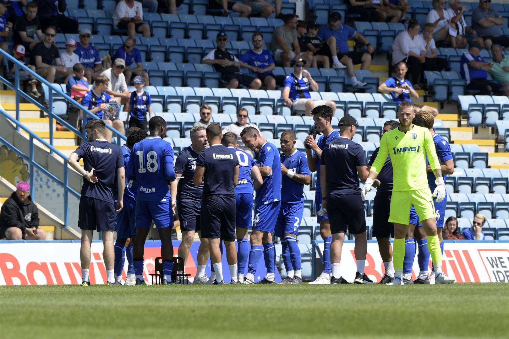 Players take a drinks break on Saturday. The temperature and quality of opposition increase this Tuesday Picture: Barry Goodwin