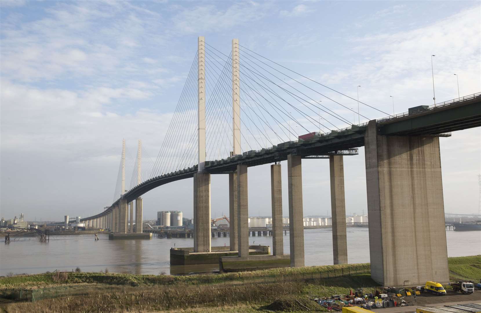 Traffic has been held on the QE2 Bridge