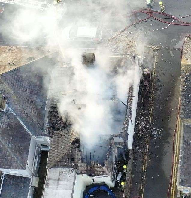 Seven fire engines were called to St Mary's Road in Faversham after the blaze. Picture: UKNIP