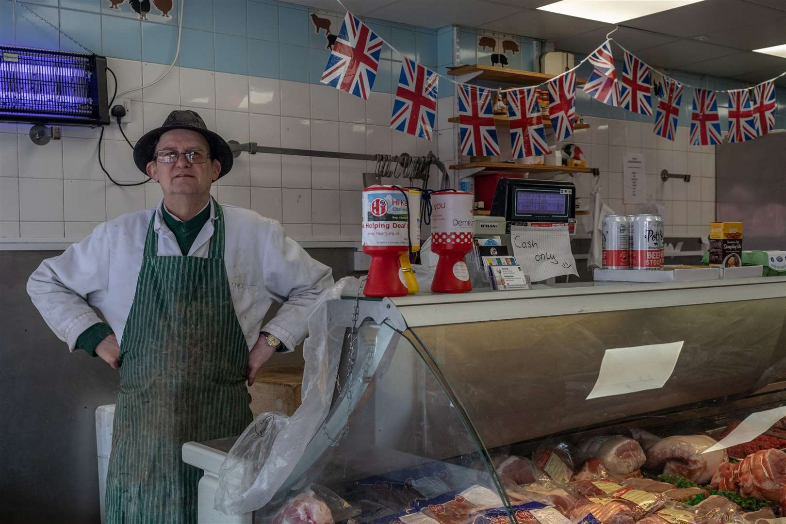 Butcher Stanley Ward in his Sheerness shop. Picture: SWNS/Gwyn Wright