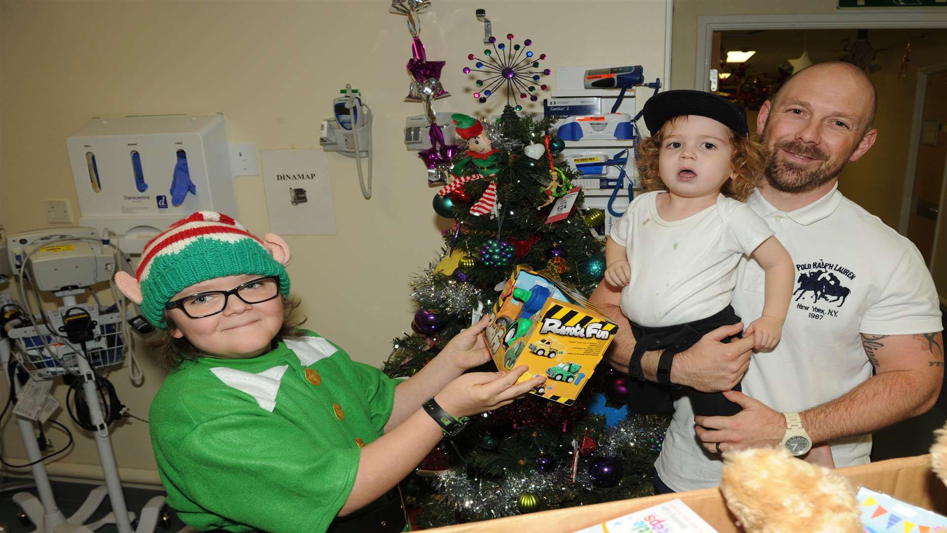 Oakley with Jamie and Oliver Norris, aged 2