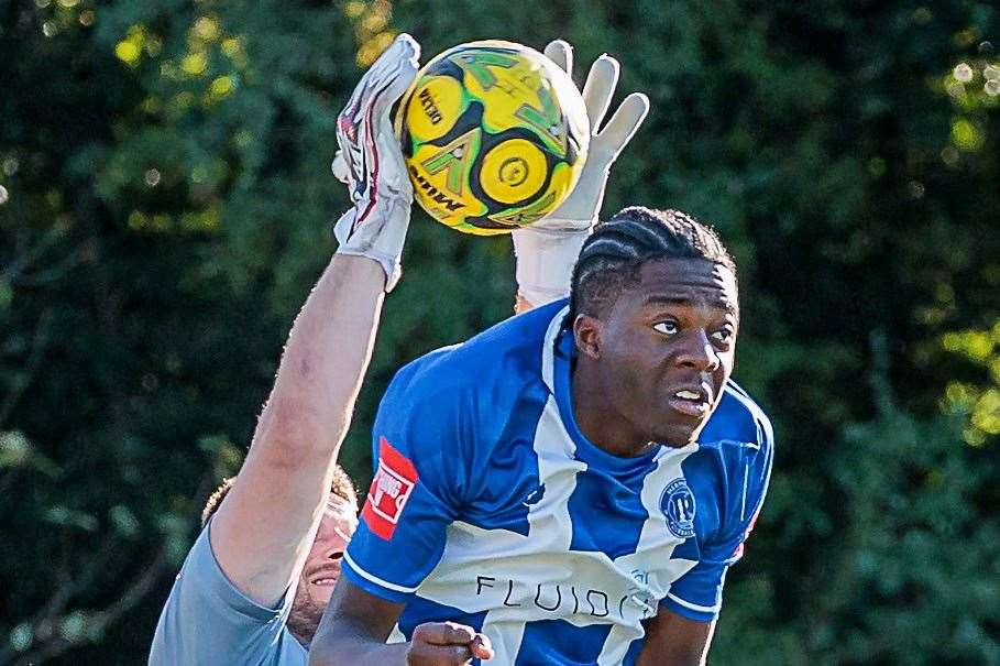 Joel Odeniran - has returned to Folkestone after enjoying a productive dual-registration spell at Herne Bay at the start of the season. Picture: Helen Cooper