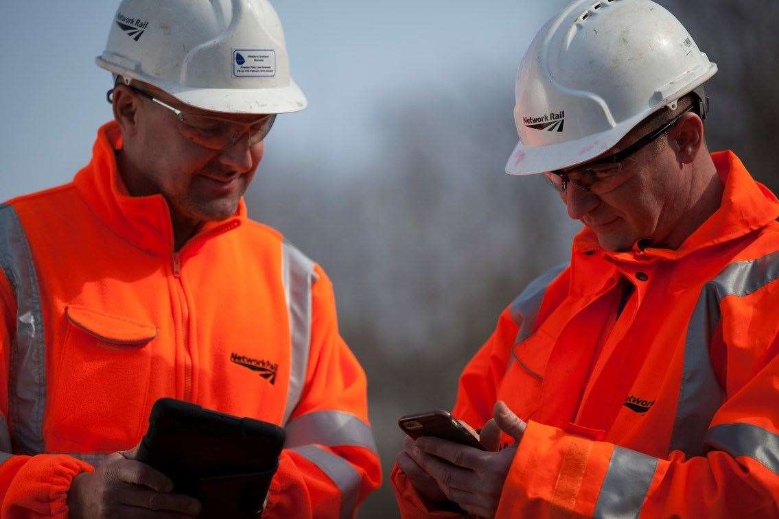 Track workers. Picture: Network Rail