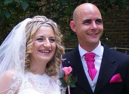 Mika and Jonathon Cudworth on their wedding day