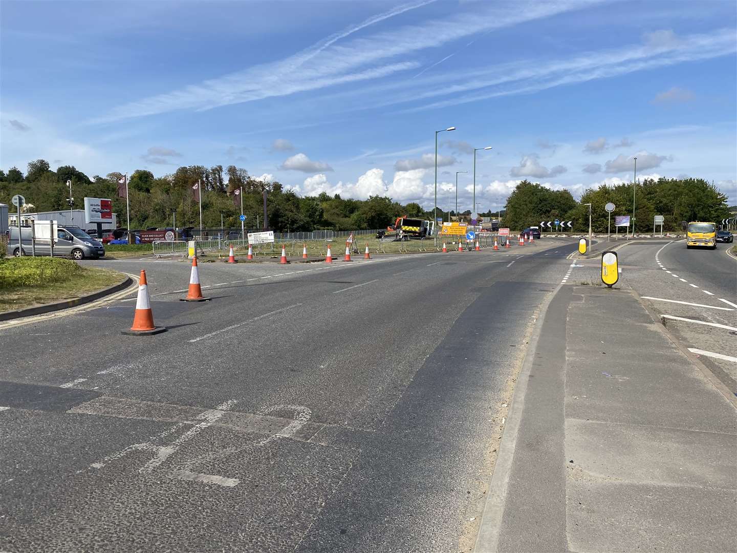 Roadworks to create a sliproad off the Medway City Estate on the Anthonys Way roundabout started as part of a £2m project to ease congestion