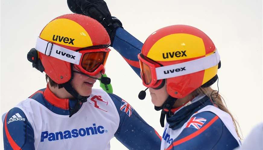 Millie Knight (left) with guide Rachael Ferrier