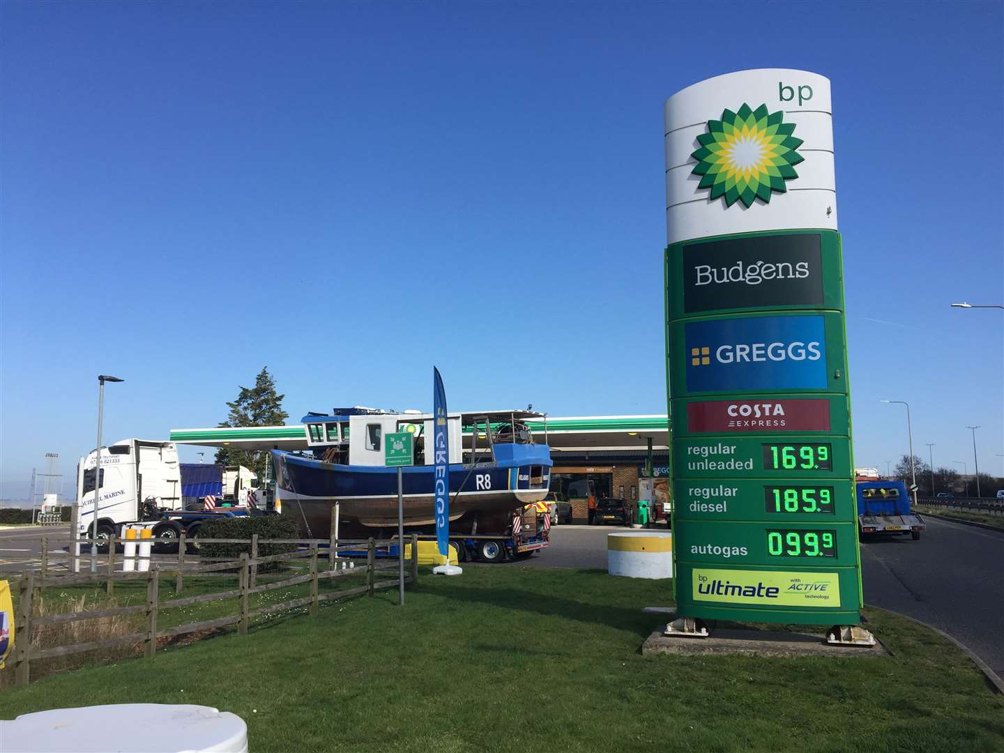 The Dargate BP petrol station on the New Thanet Way (coastbound) on Friday at noon