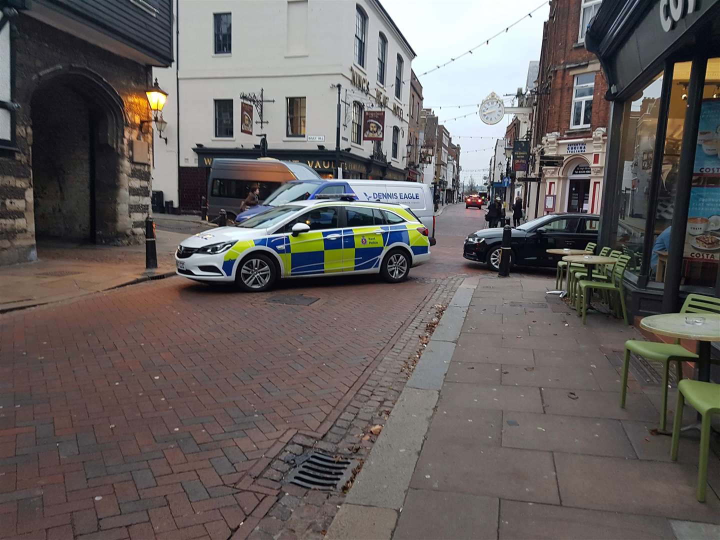 The emergency services in Rochester High Street