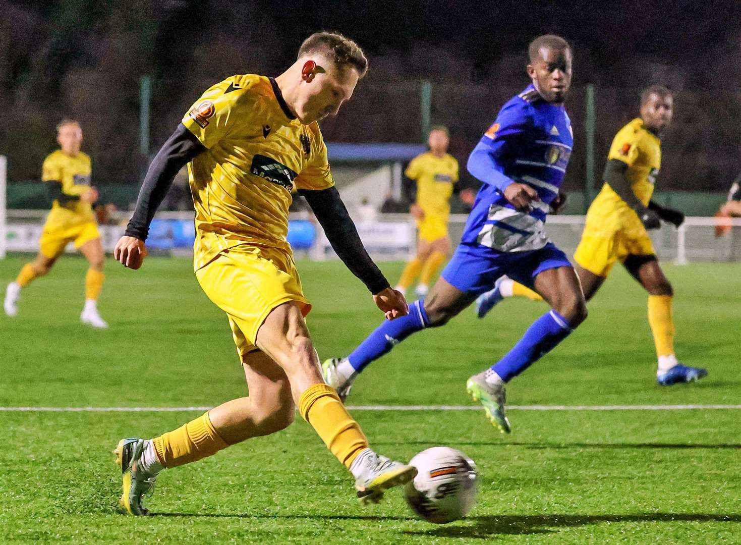 Maidstone striker Matt Rush in action against his old club. Picture: Helen Cooper