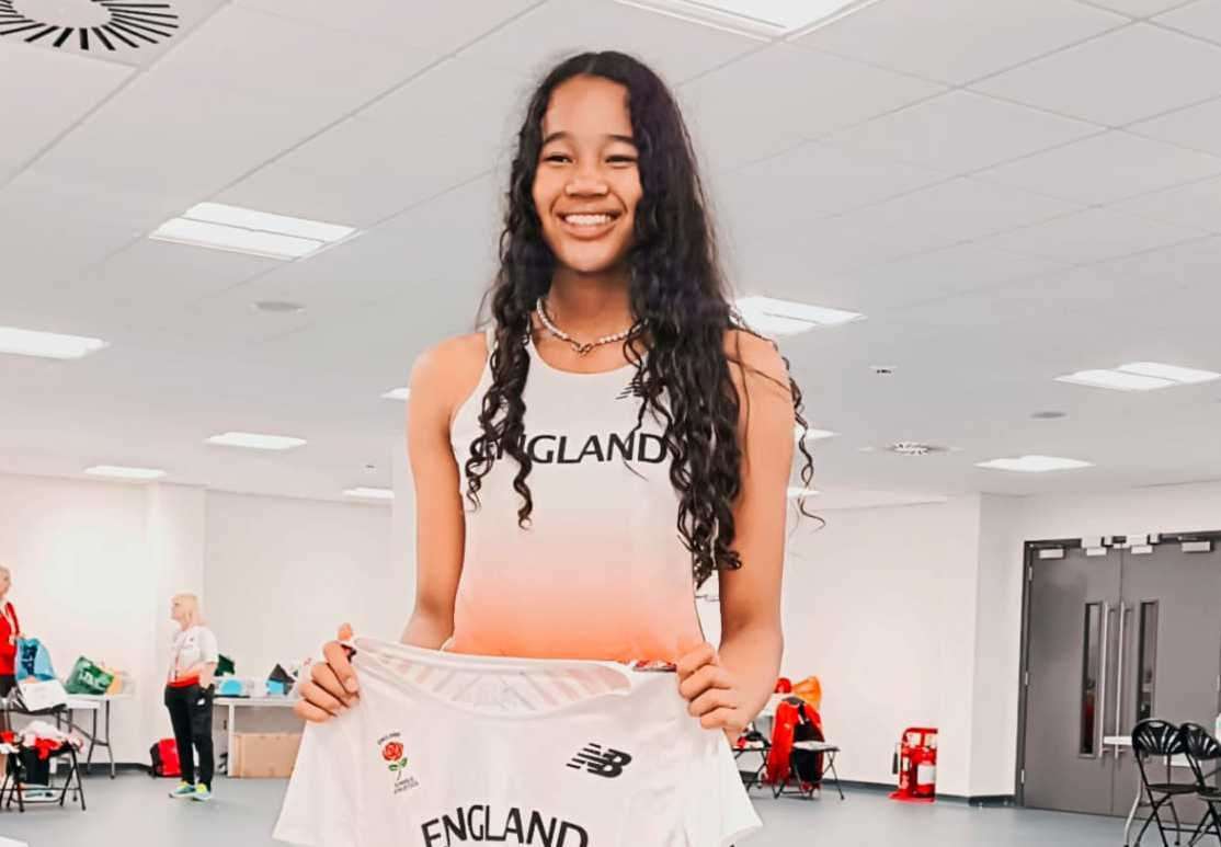 Qi'-Chi Ukpai, 15, became a National English Schools’ girls intermediate triple jump champion in Birmingham in late June