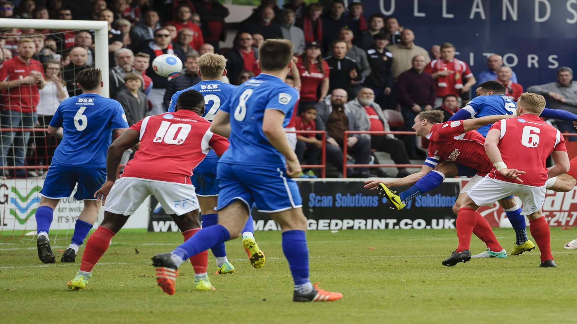 Dave Winfield (wearing armband) heads in the equaliser Picture: Andy Payton