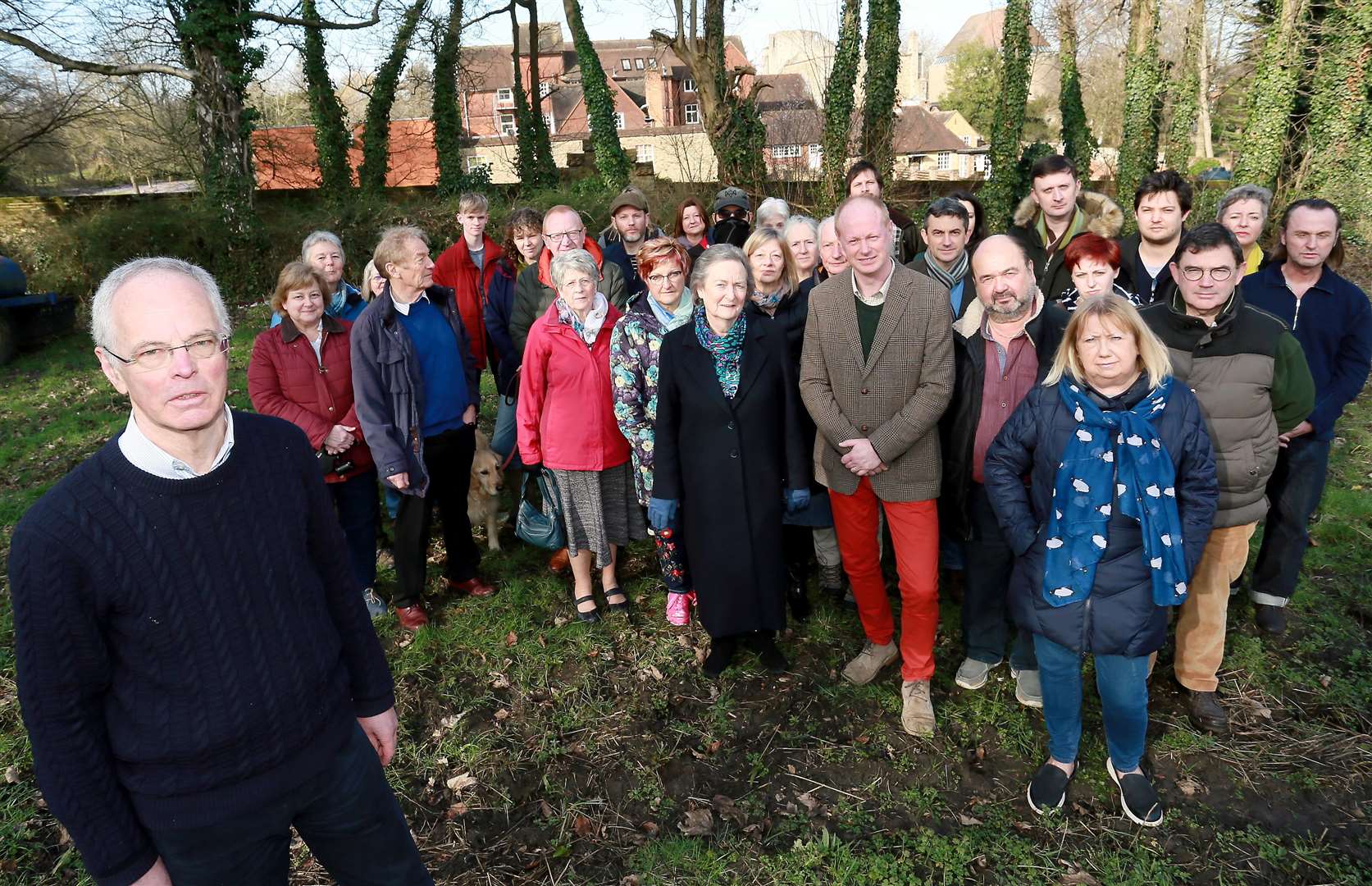 Alan Gibbins (left) and just some of the residents who object to the scheme. Picture: Phil Lee (7226794)