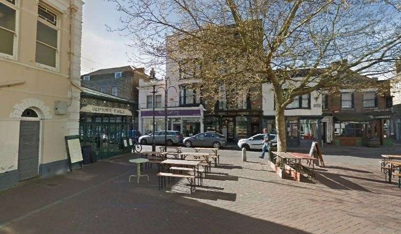 The car came to a stop in Market Place, Margate, after a police pursuit