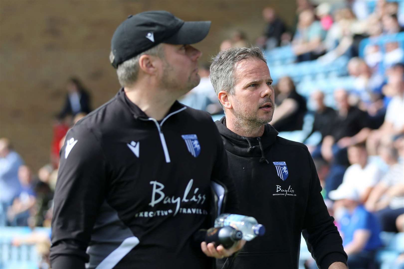 Stephen Clemence and Robbie Stockdale will be back at Priestfield with Barrow this Saturday Picture: @KPI_Julian