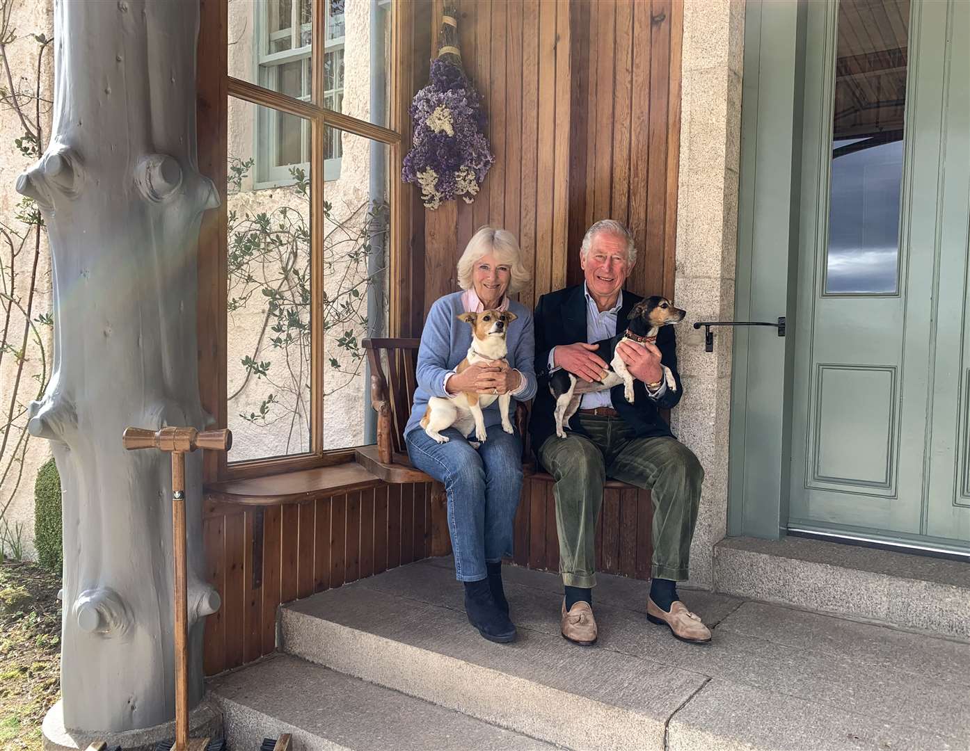 Camilla and Charles with Bluebell and Beth at Birkhall (Clarence House/PA)