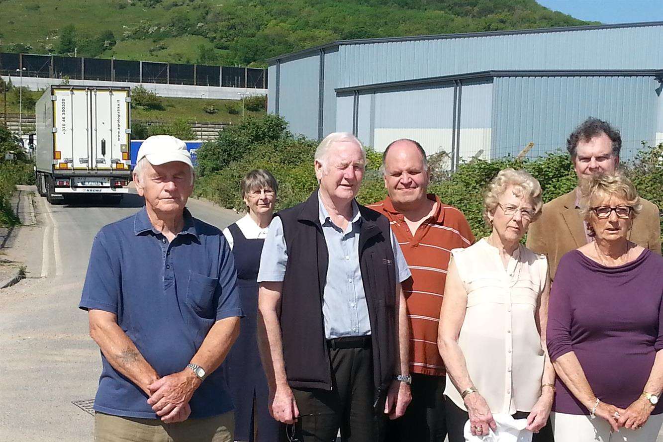 Protesters at the Caesars Way lorry park last month.