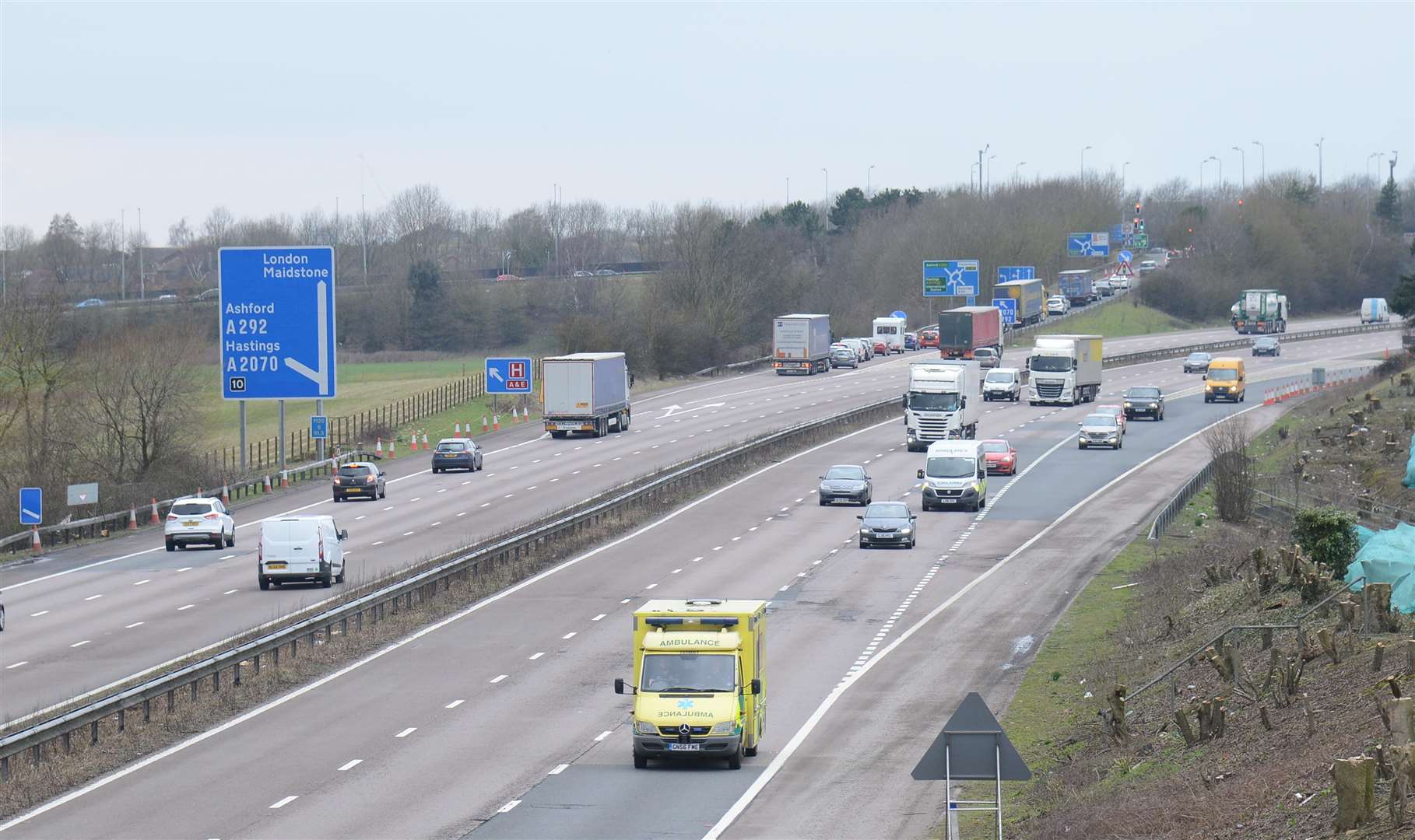 Construction of the new junction 10a of the M20. Picture: Gary Browne