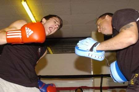 Adam Dingsdale and coach Ray Askew