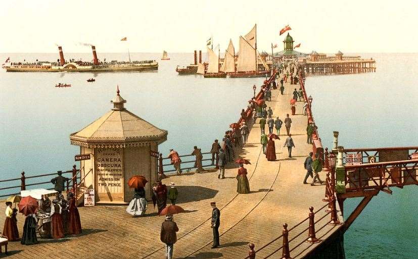 Margate pier - or jetty as it was known - was once a stop-off place for the paddle steamers which cruised down the estuary