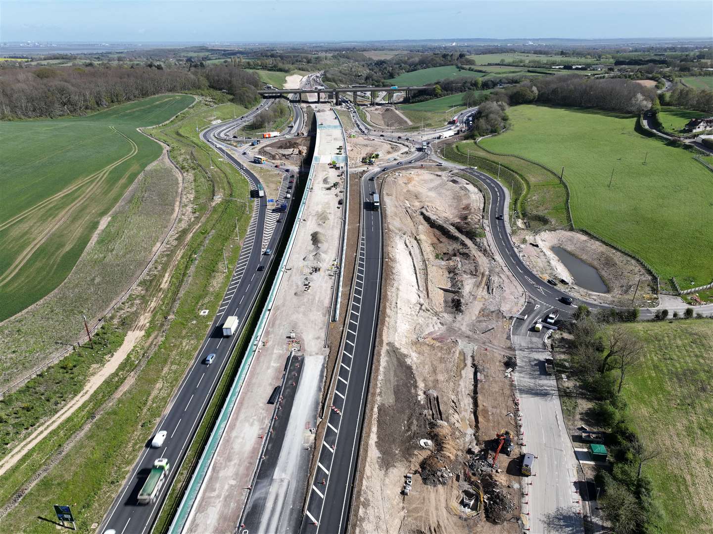 Progress on the Stockbury Flyover in April 2024. Picture: Phil Drew