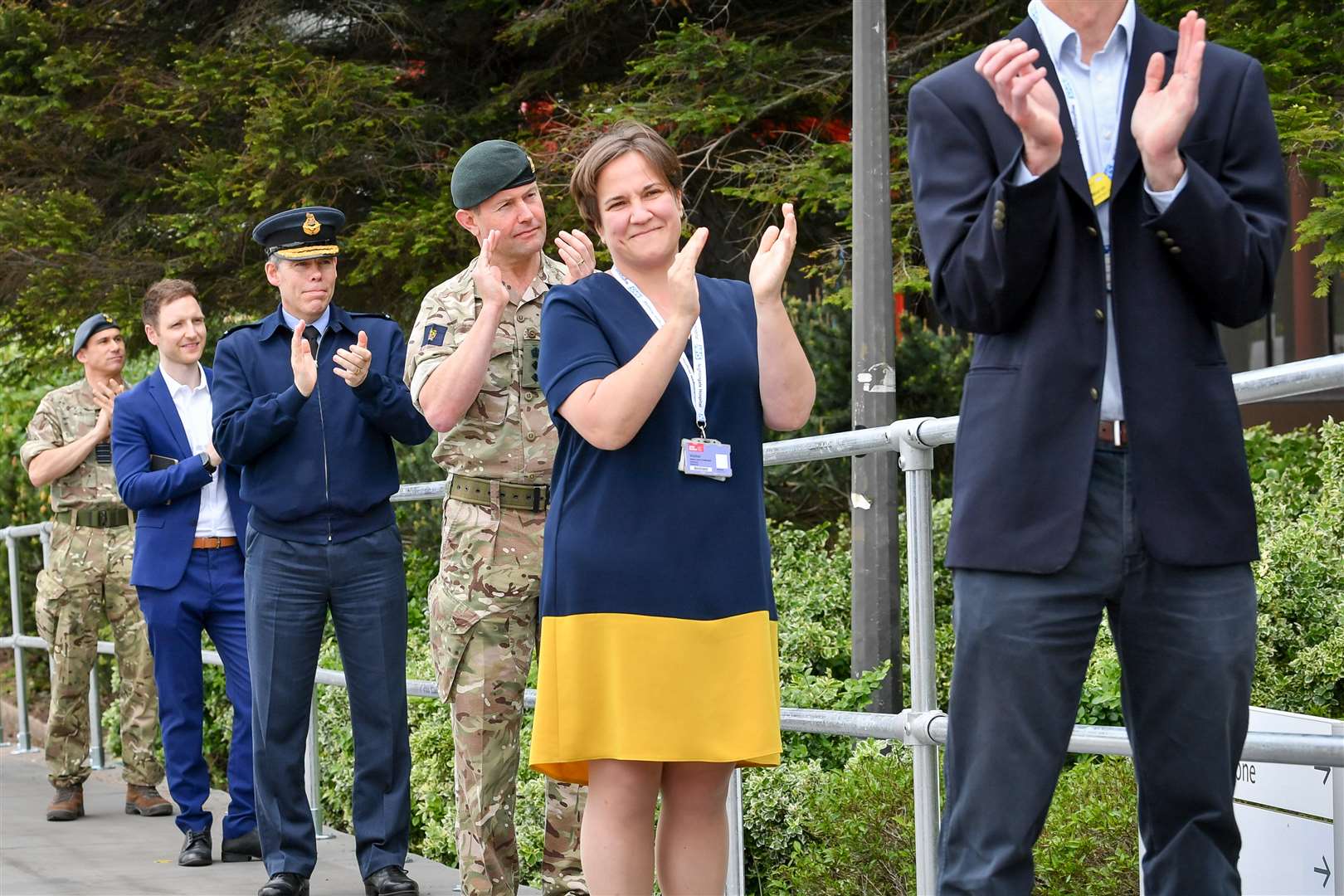 People applaud after the formal opening the hospital (Ben Birchall/PA)