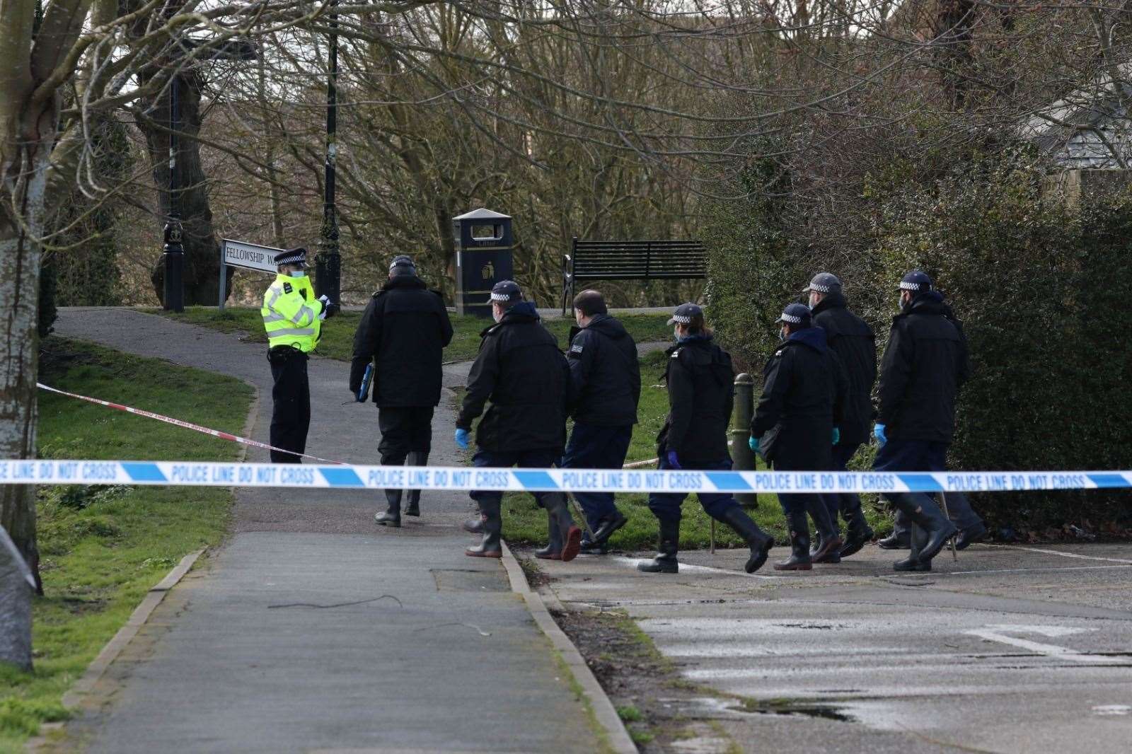 Police searching in Sandwich as part of Sarah Everard investigation. Picture: UKNIP