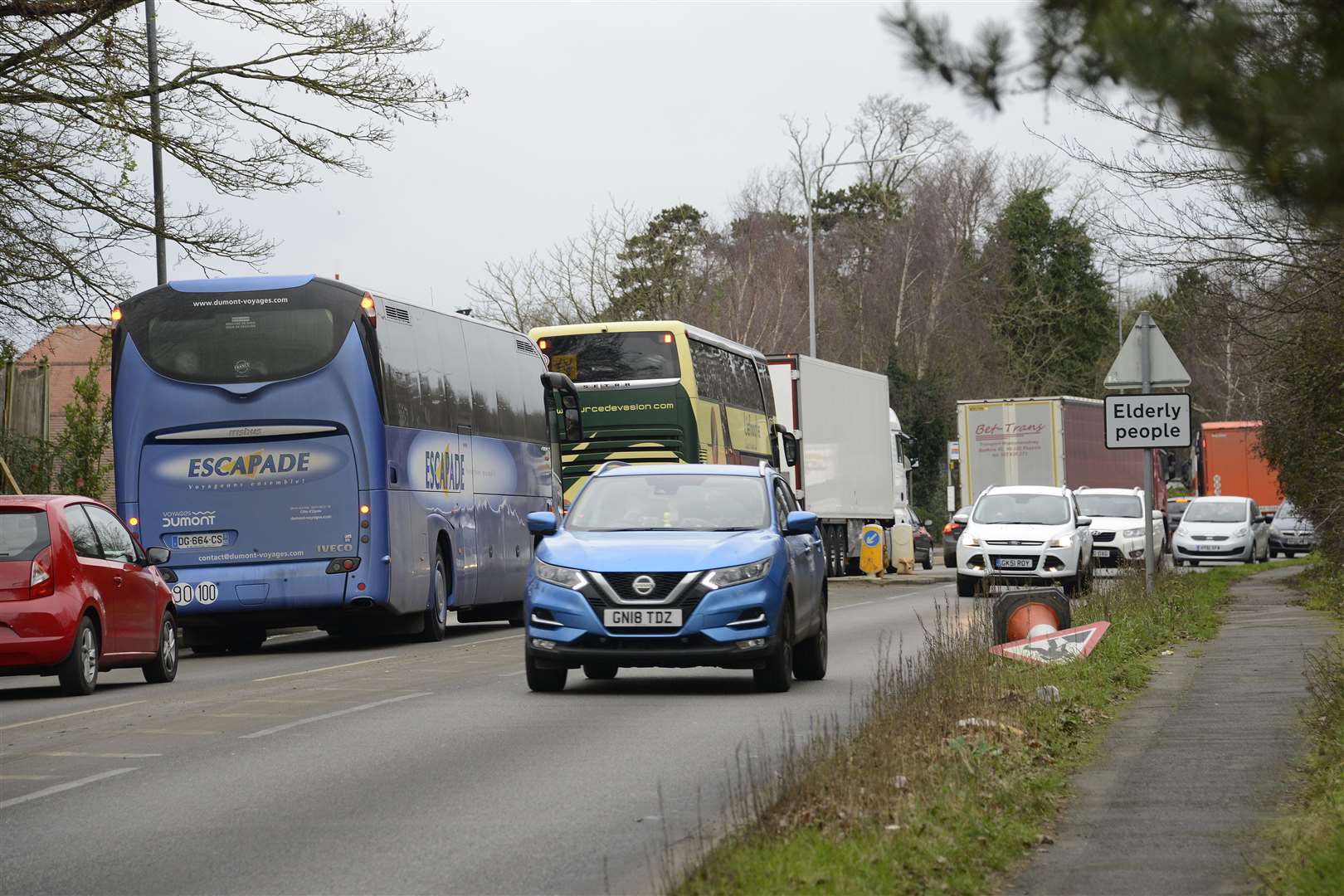 Drivers faced delays on the A20 earlier this month. Picture: Paul Amos