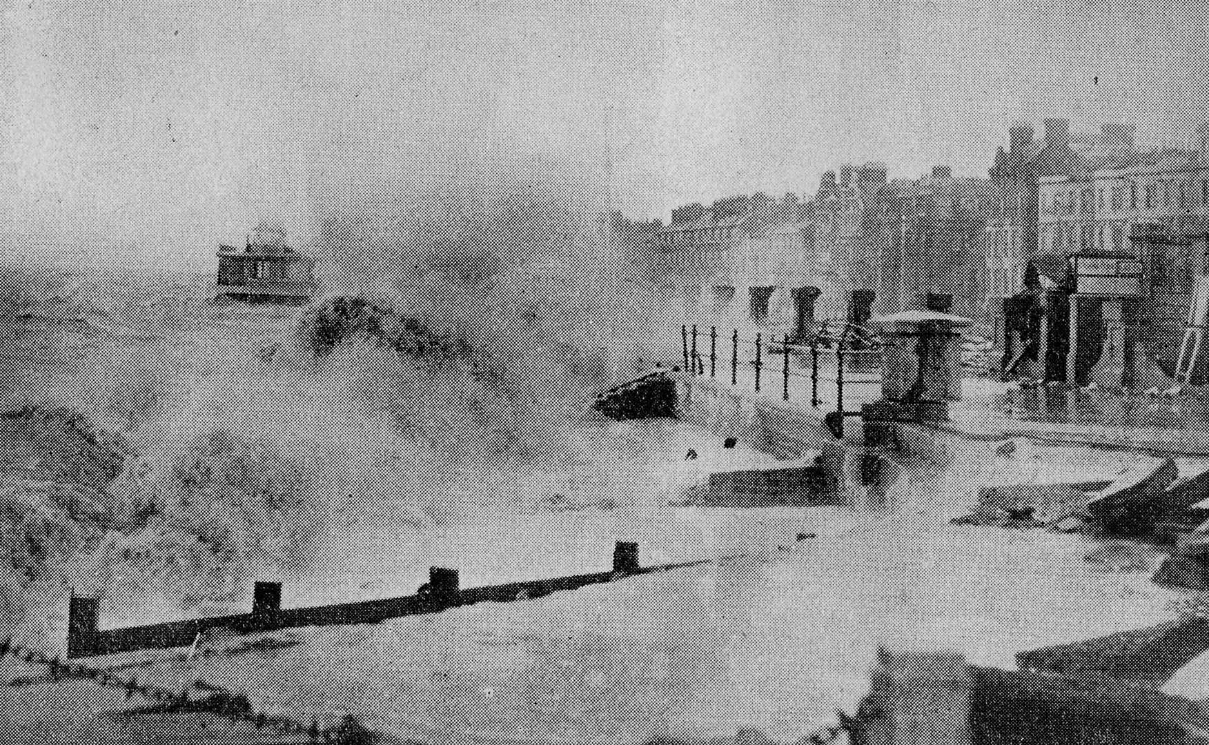 Herne Bay being battered by the sea