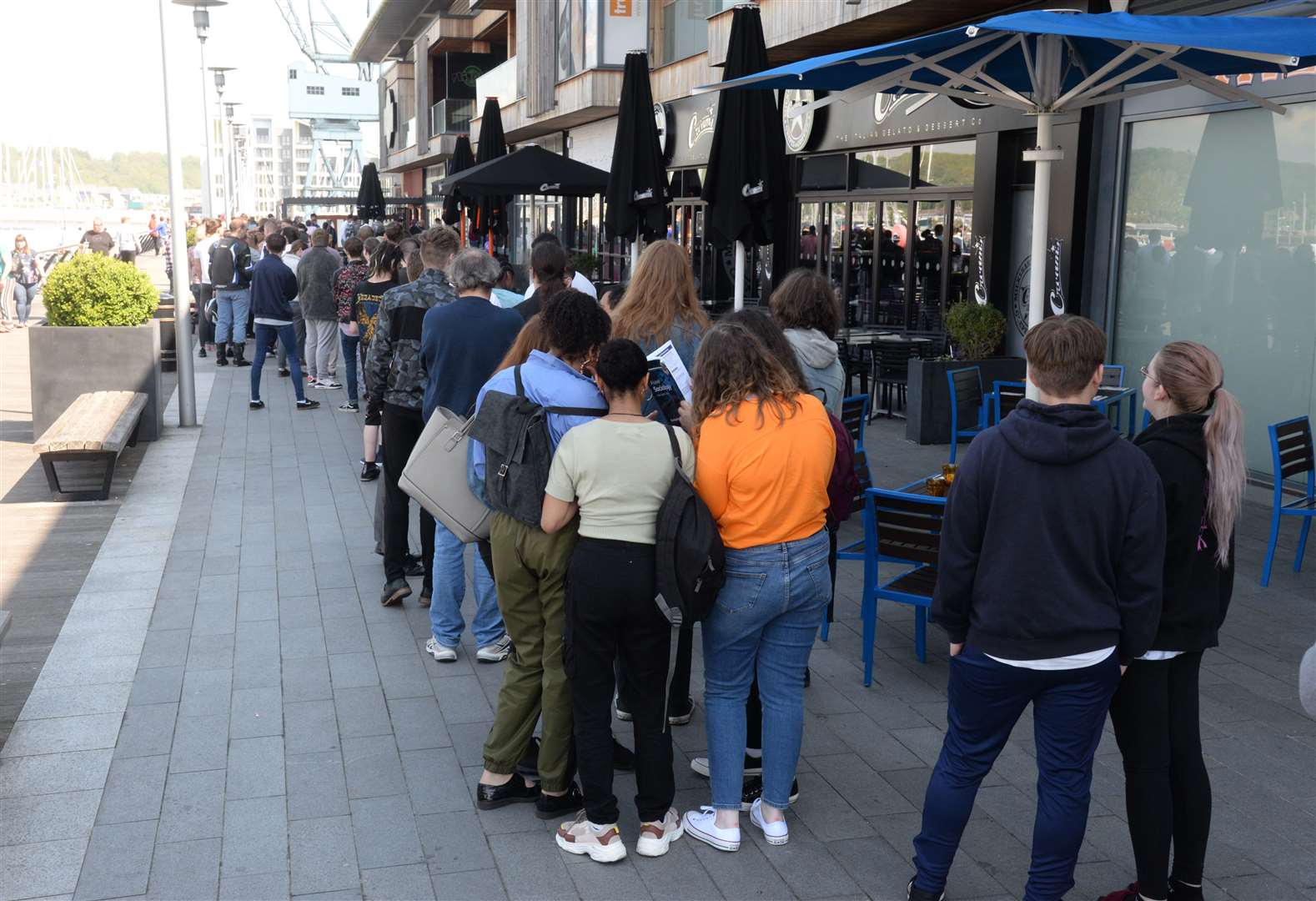 Large queues formed when Taco Bell opened its first and to date only branch in Kent at Chatham Dockside. Picture: Chris Davey.