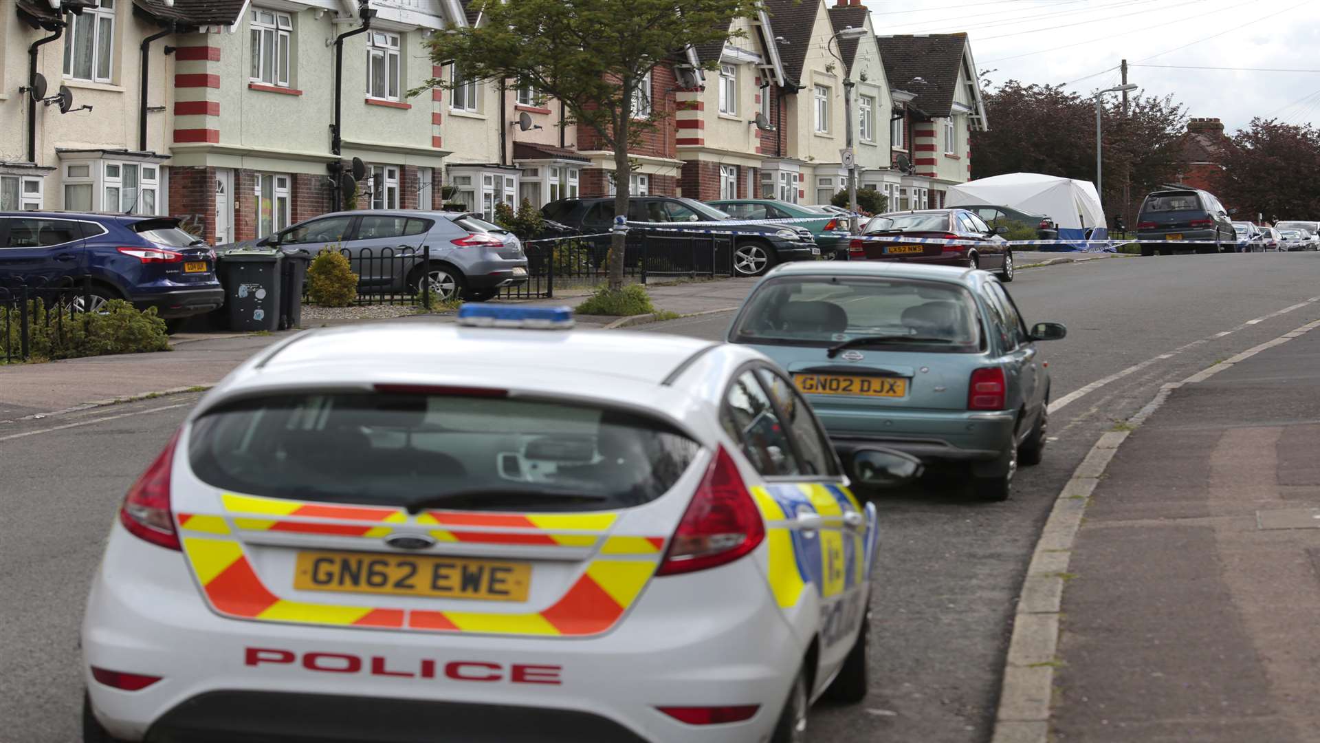 Forensic teams at the scene in Hectorage Road, Tonbridge. Picture: Martin Apps