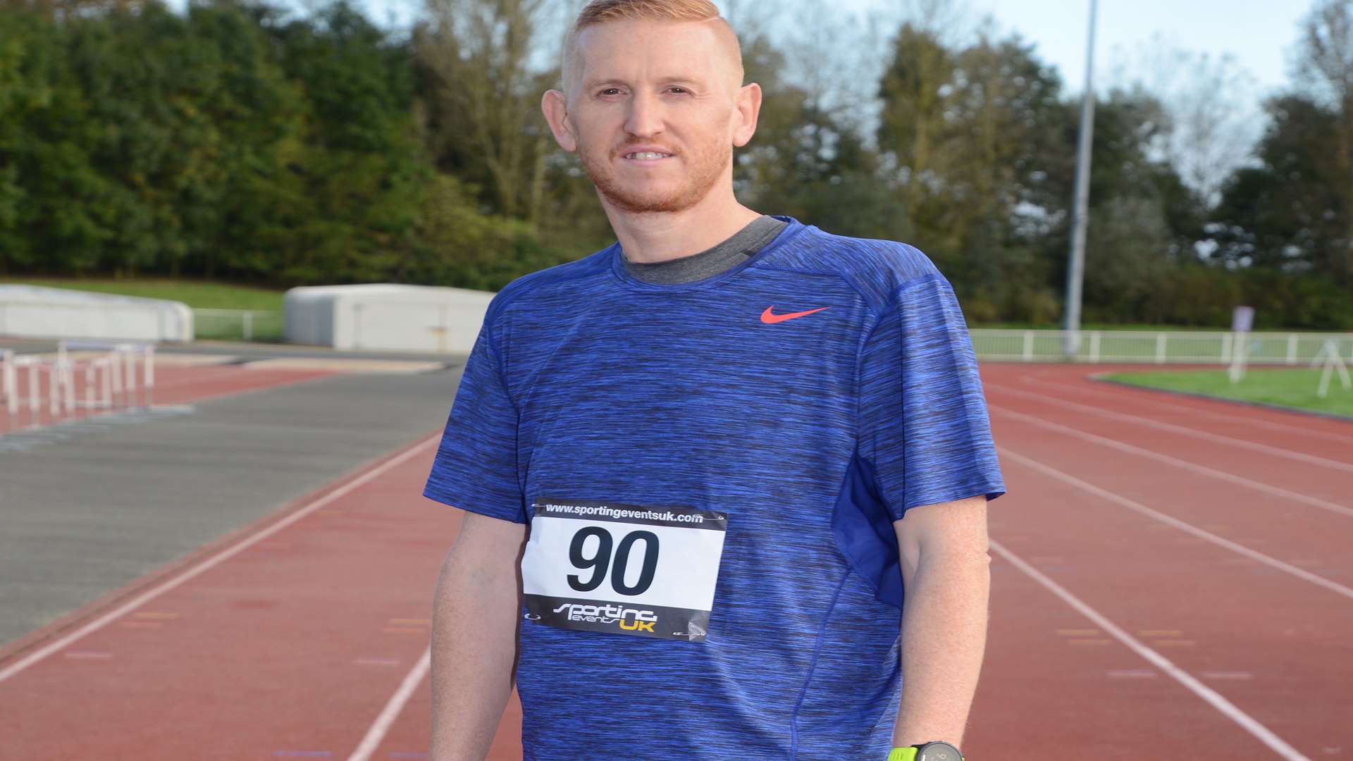 Mark Boorer before the start of the Givaudan 10k race