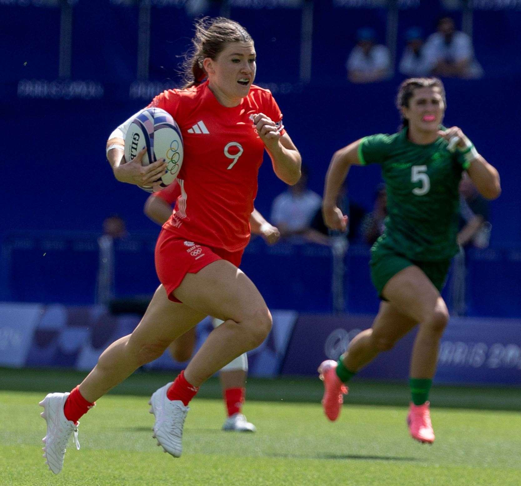 Isla Norman-Bell scored in Team GB’s rugby sevens win over Ireland at the Stade de France. Picture: Sam Mellish/Team GB