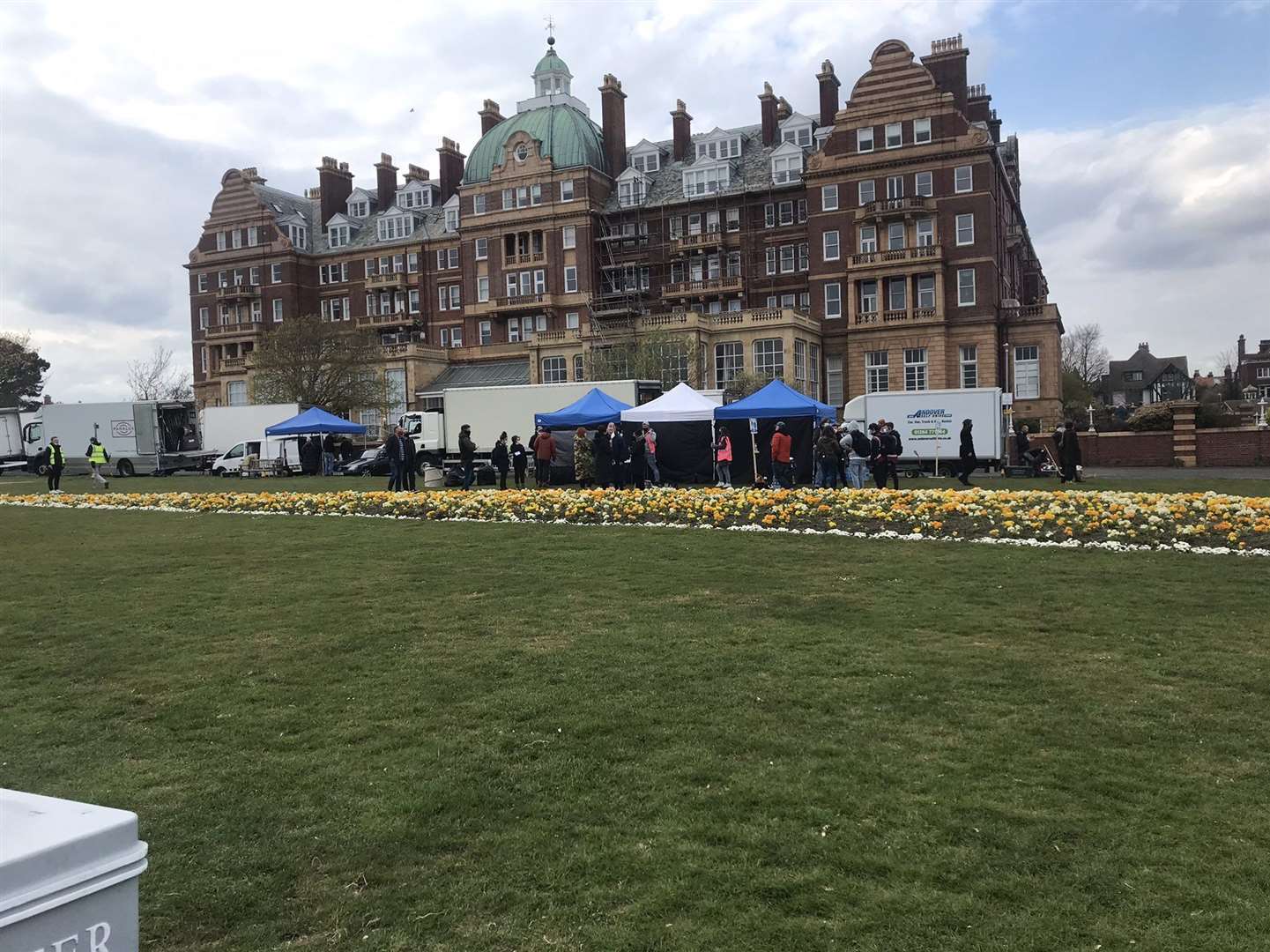 Filming has taken place near The Metropole and The Grand, along The Leas, in Folkestone for new show Pistols. Photo: Ian Everley