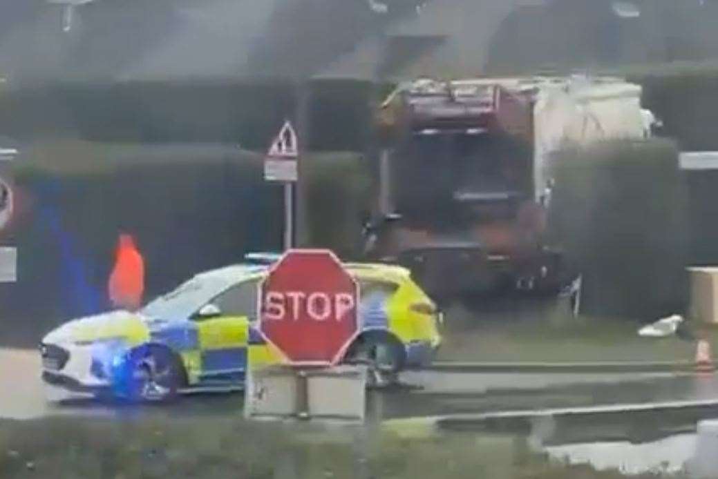 Police were at the scene of a multi-vehicle crash in Heath Road, Langley, at around 6am. Picture: Maddie-Anne Eversfield