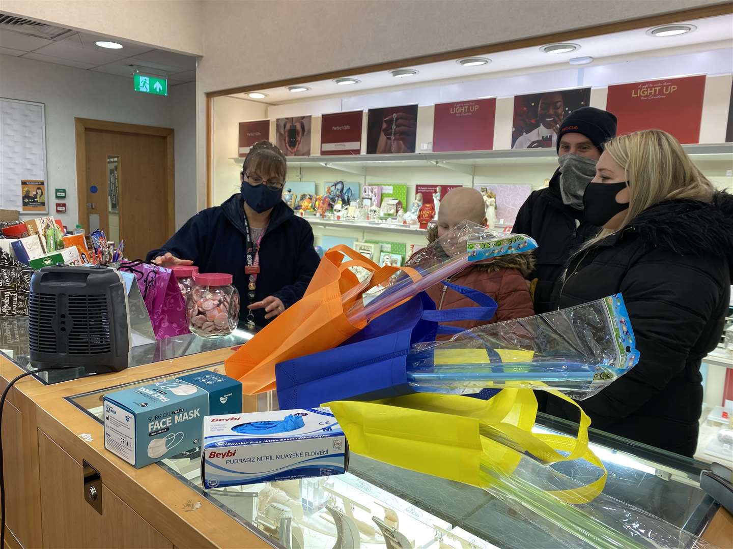 Harmony at the shopping centre with her family