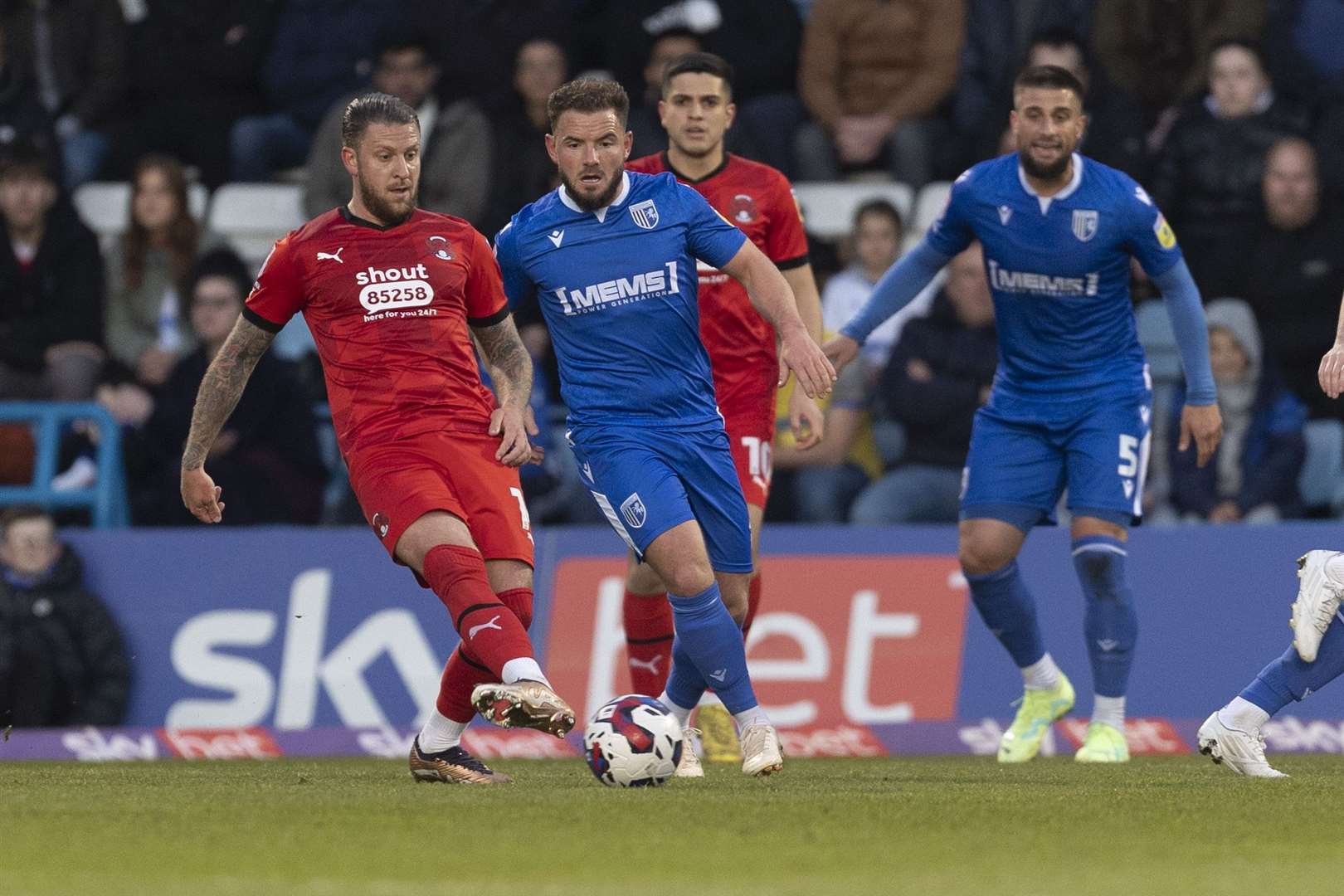 Alex MacDonald in action for Gillingham against Leyton Orient