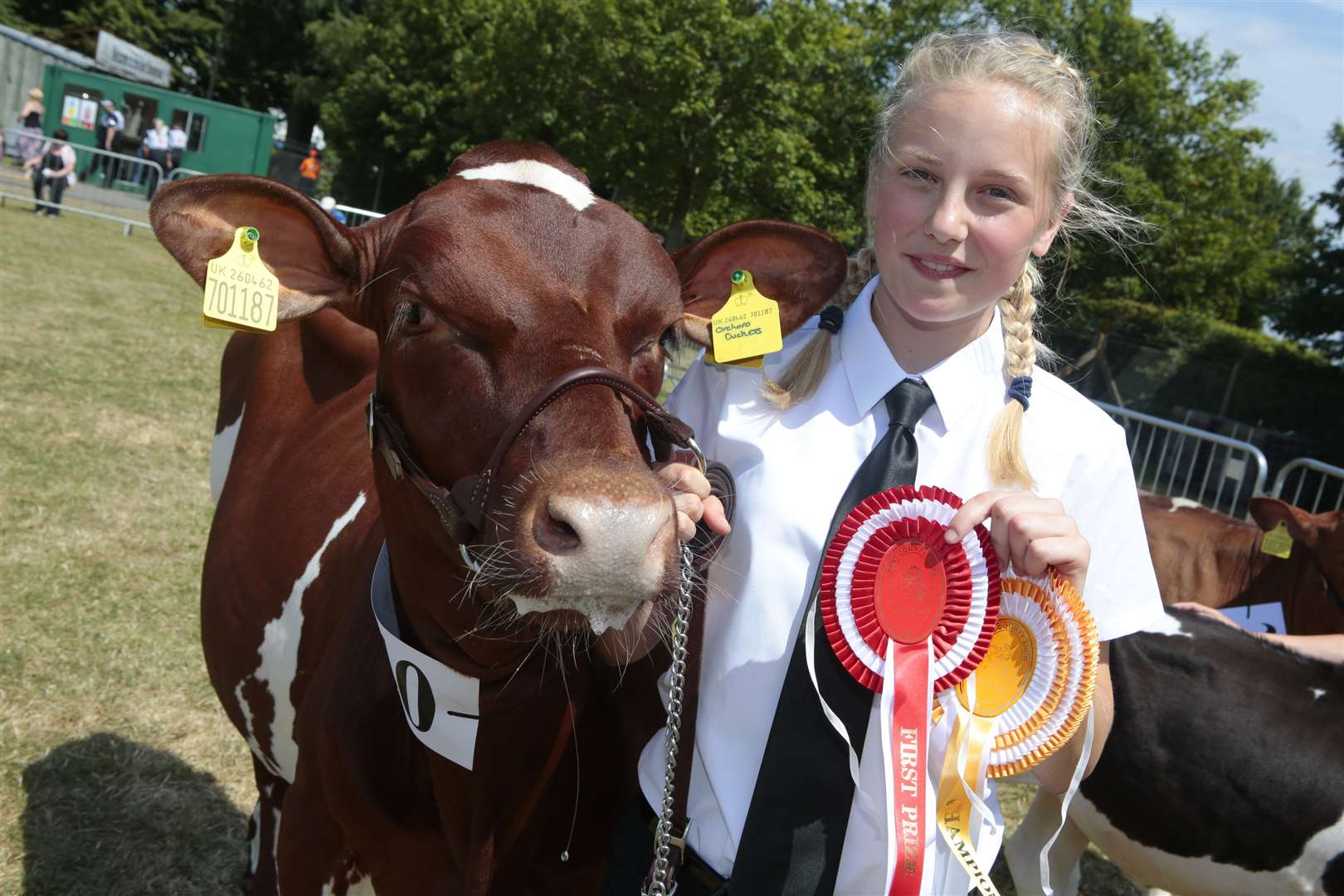 Mercedes Duvall of Homewood with her champion home reared dairy