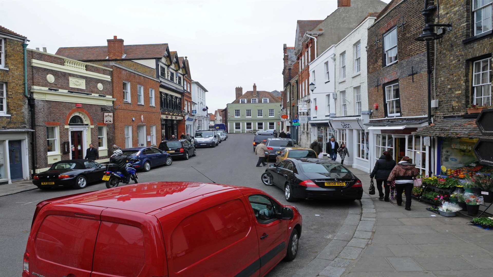 Market Street in Sandwich. The Butchery is in the top left corner.