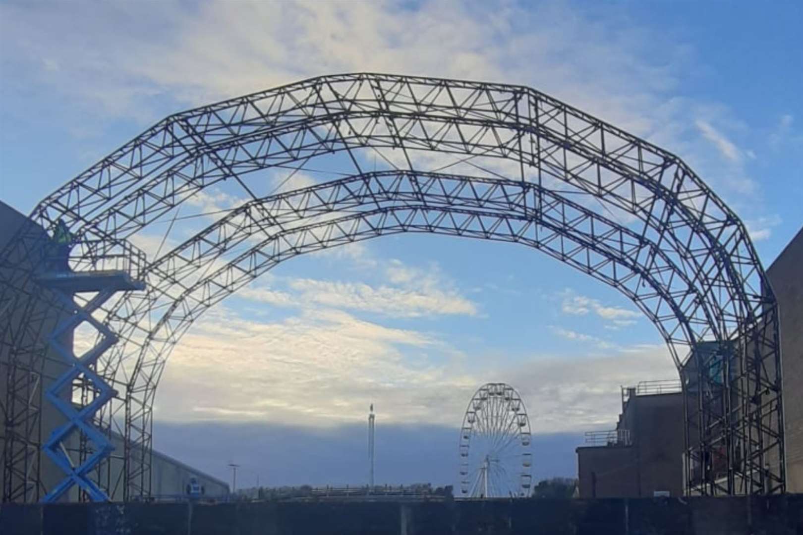 The large sound stage is taking shape last week. Picture: John Cripps