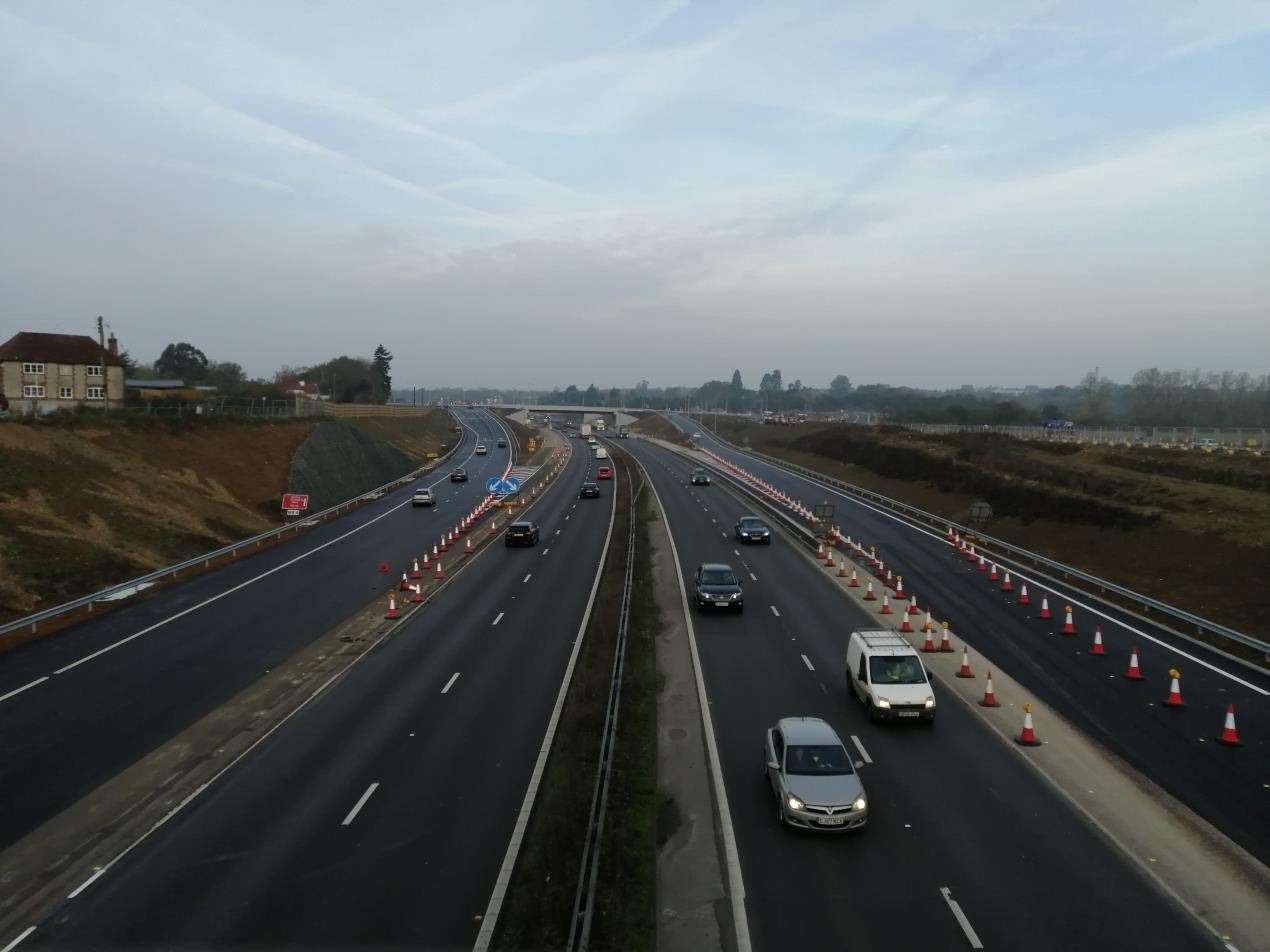 Cars have begun using the new Junction 10A near Ashford (20578748)