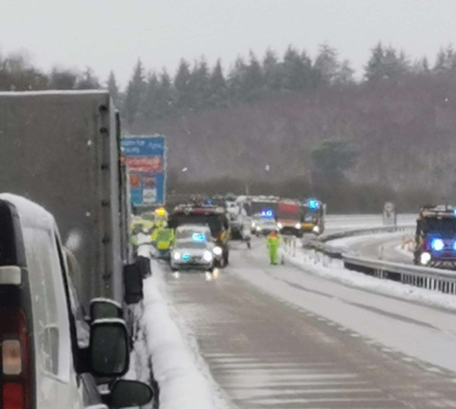 Traffic at the scene of the accident. Picture: Ariel Kiedrowicz