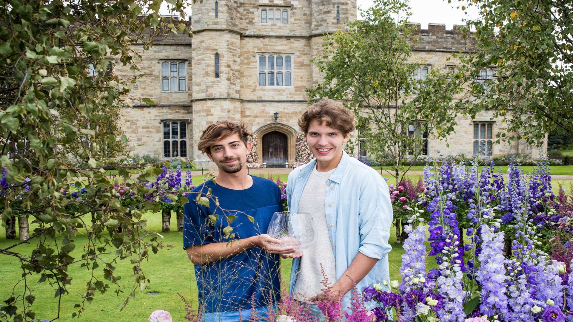 Dennis Kneepkens and Mick Stubbe in front of their display on the castle lawn. Picture Matthew Walker photography