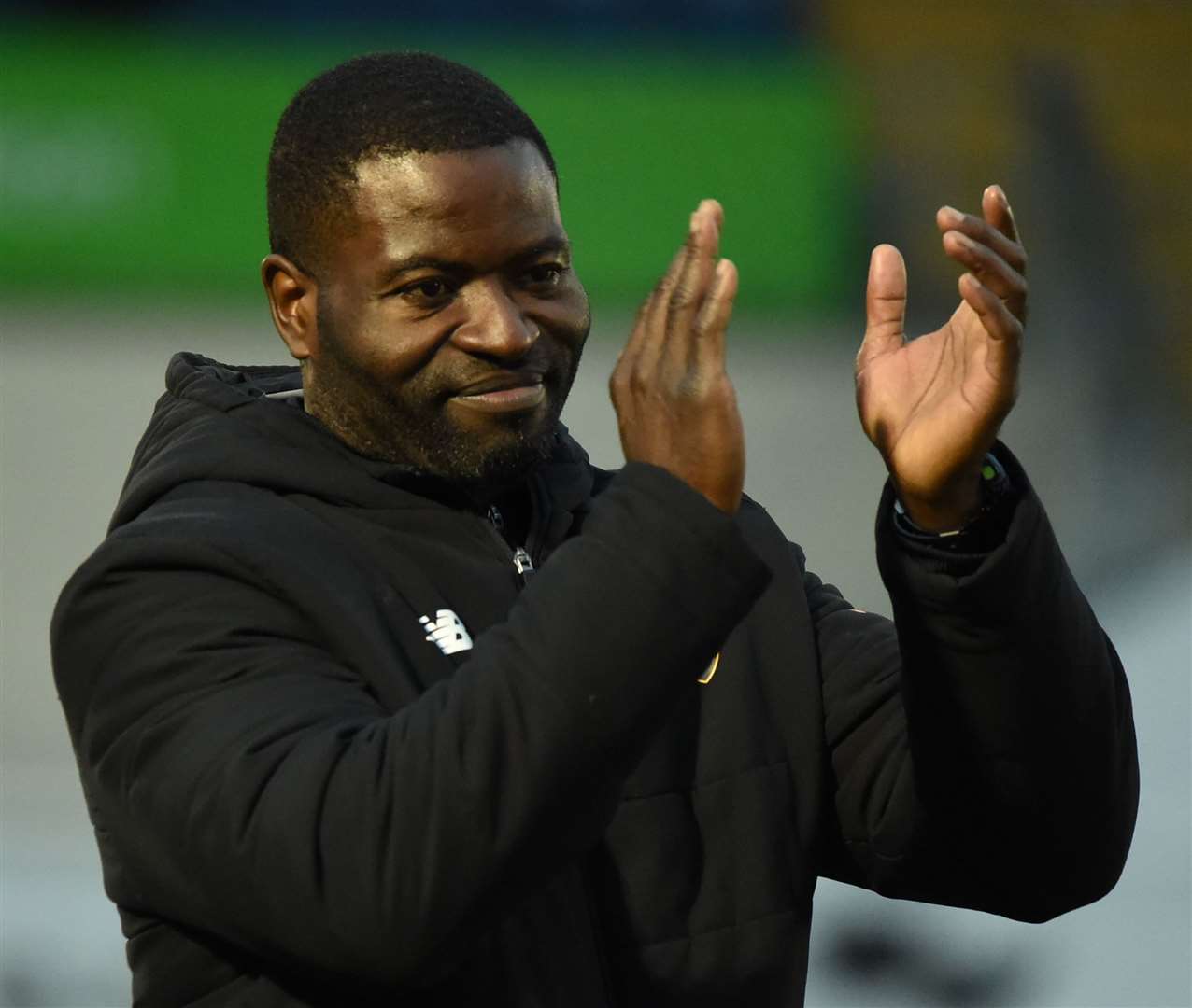 Maidstone United manager George Elokobi. Picture: Steve Terrell